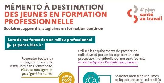 Mémento à destination des jeunes en formation professionnelle