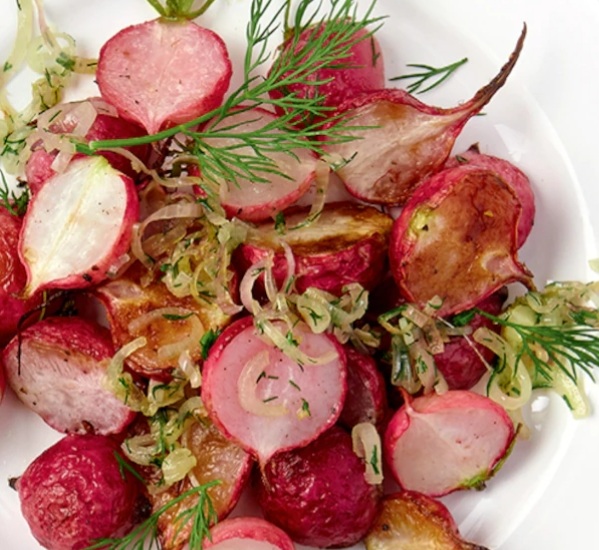 Recette : Radis rôtis au beurre d'aneth 